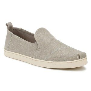 TOMS Women's Deconstructed Alpargata Drizzle Grey Metallic Jute Size 8 NWT!!